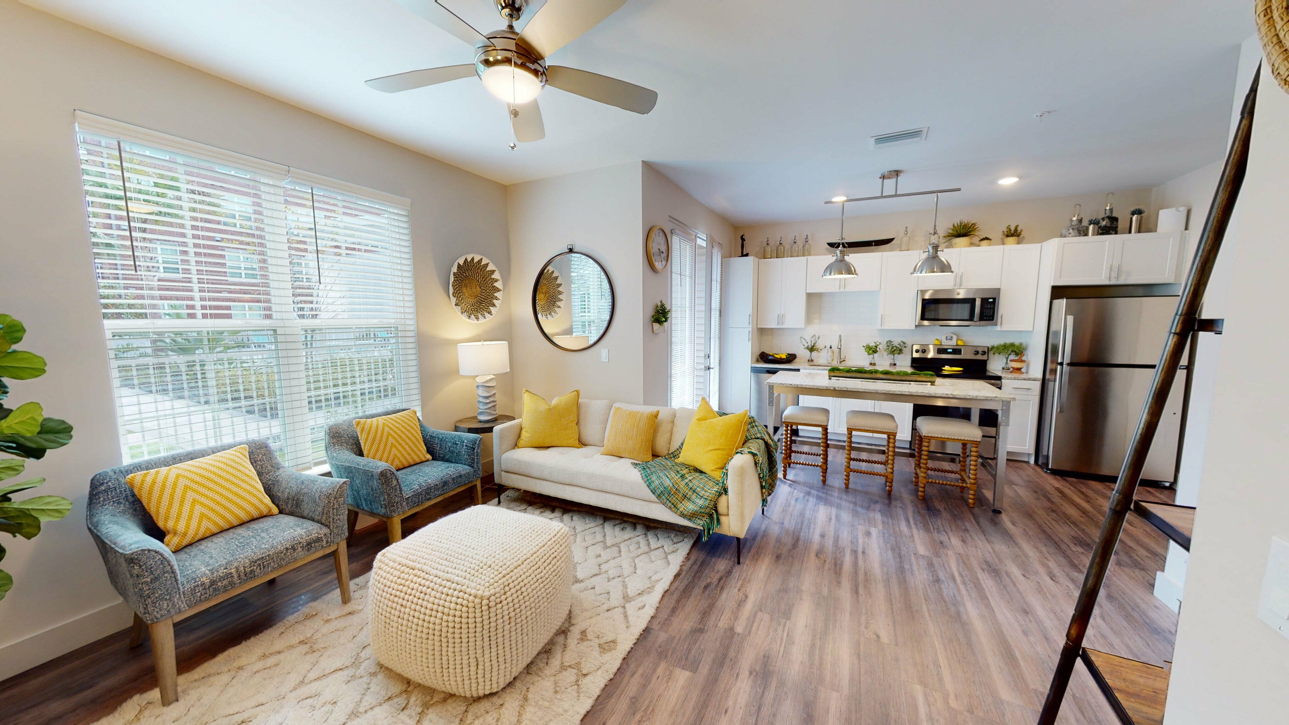 Open living space with private outdoor space