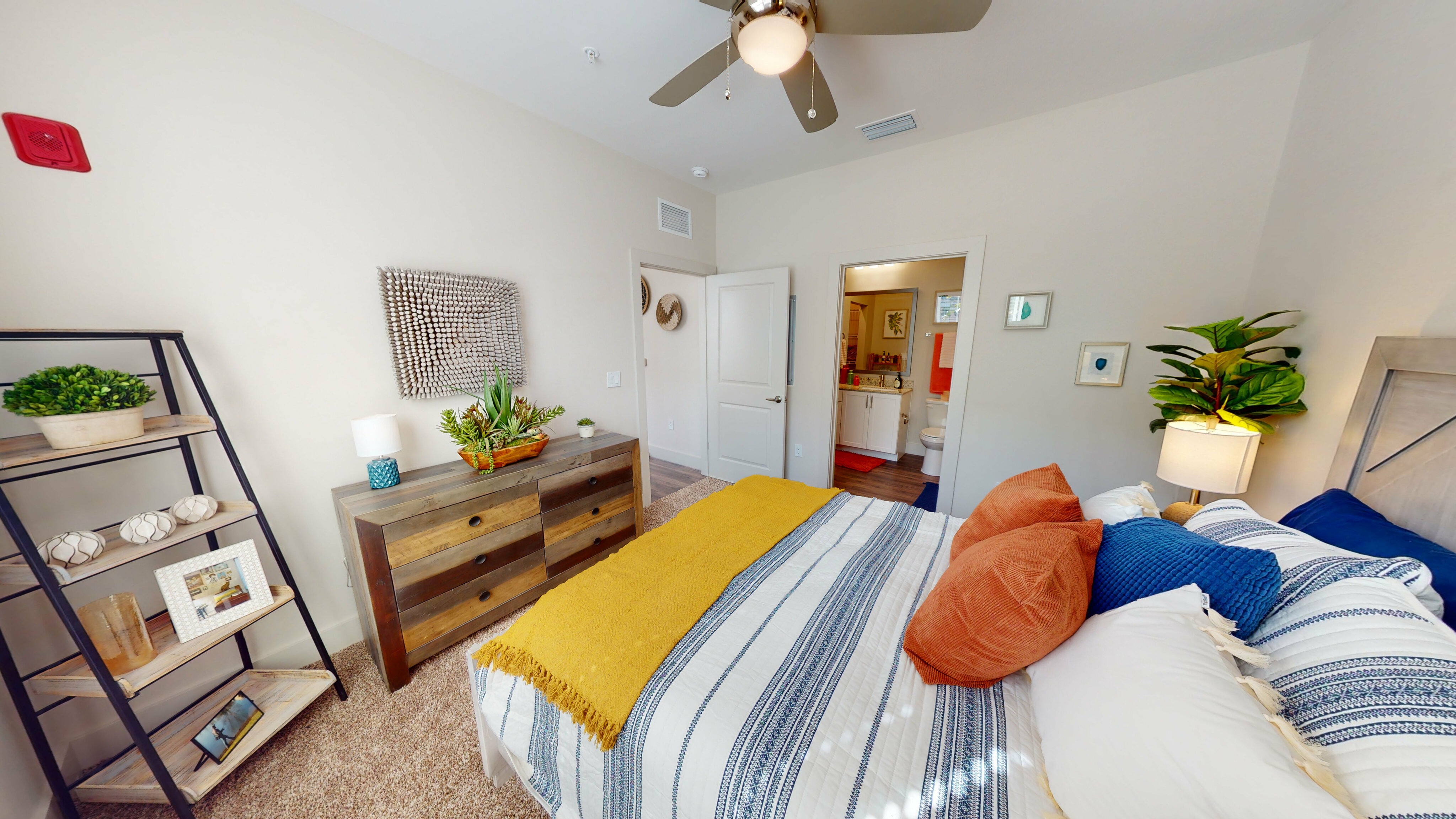 Spacious bedroom with attached bath