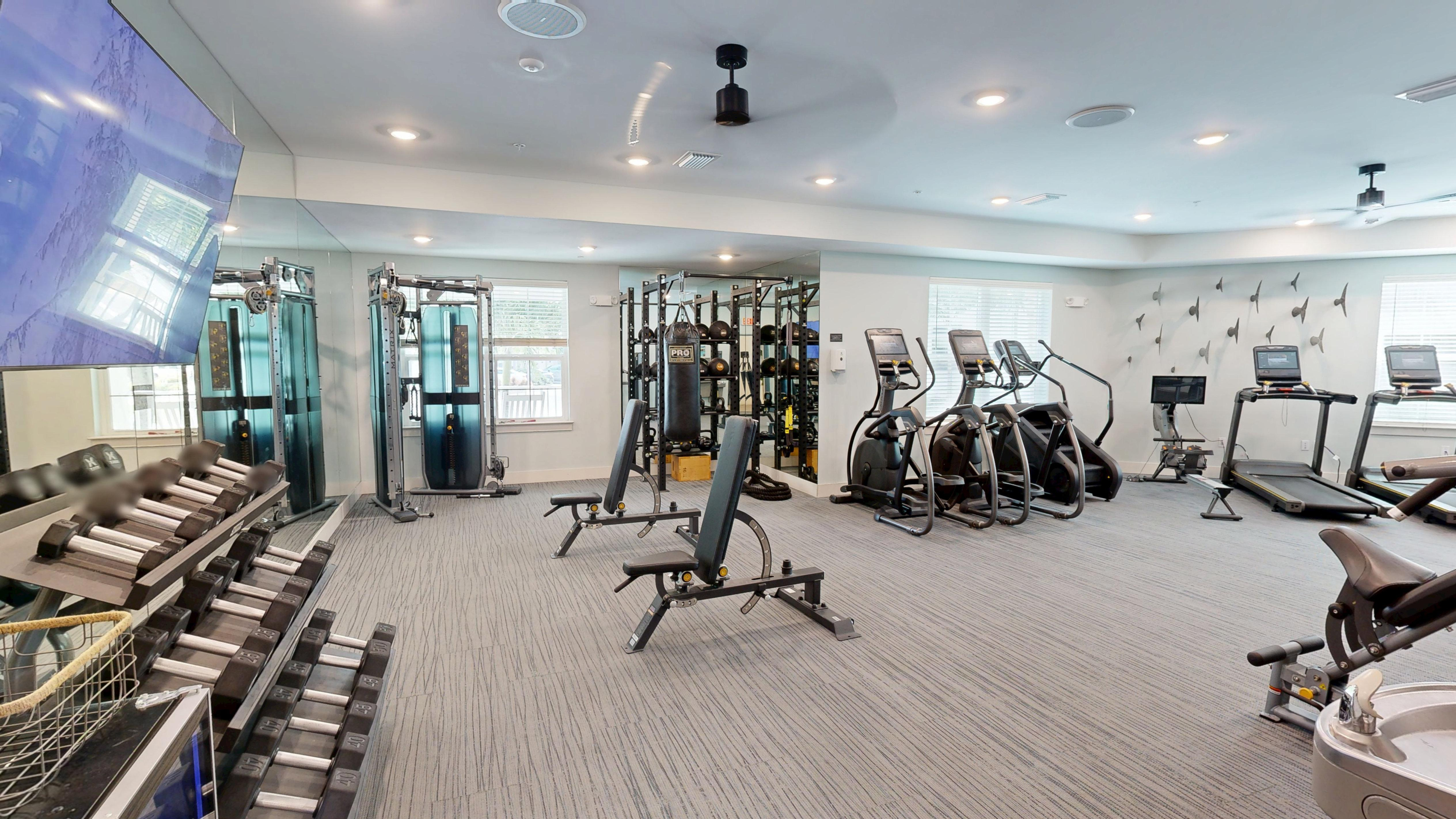 Fully equipped on-site fitness center