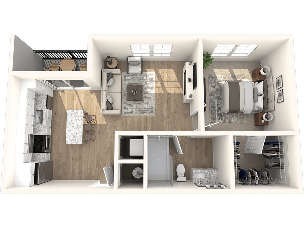 One Bedroom, One Bathroom