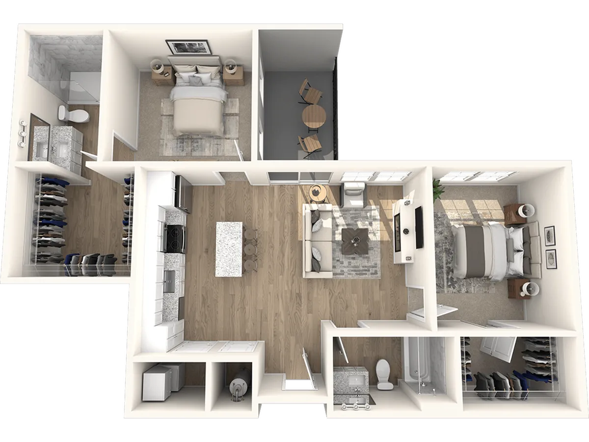 Two Bedroom, Two Bathroom