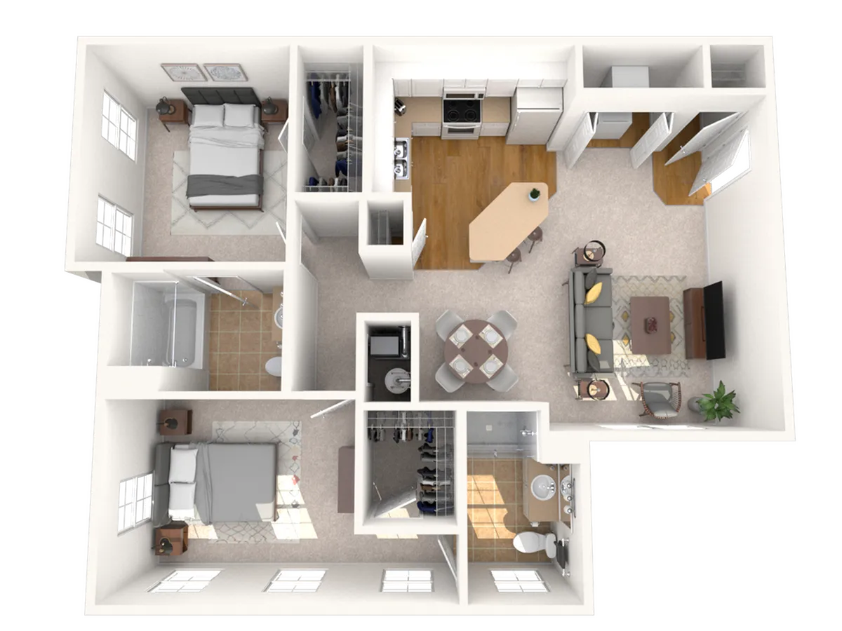 Two Bed, Two Bath