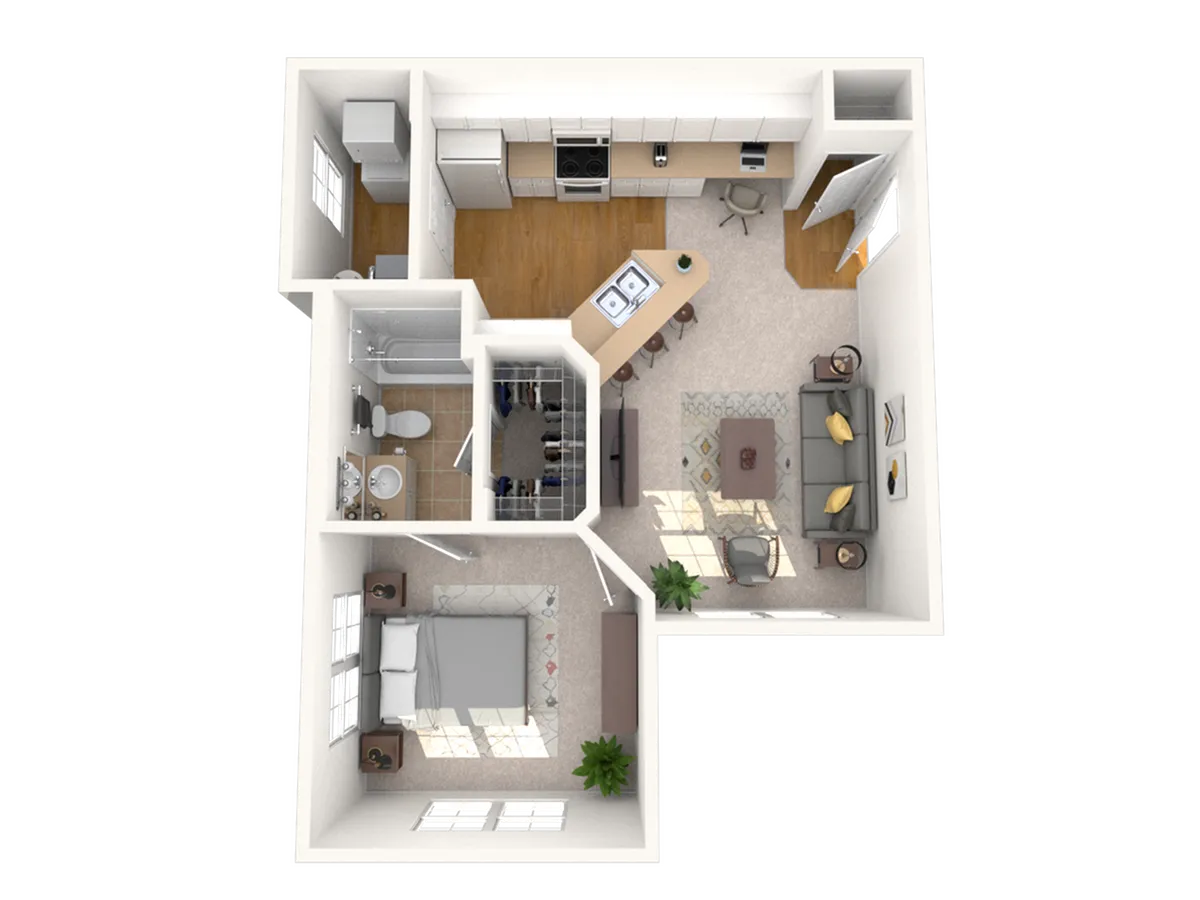 One Bedroom, One Bathroom