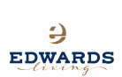 Elegant Edwards Living logo with a stylized 'e' in gold and sophisticated typography.