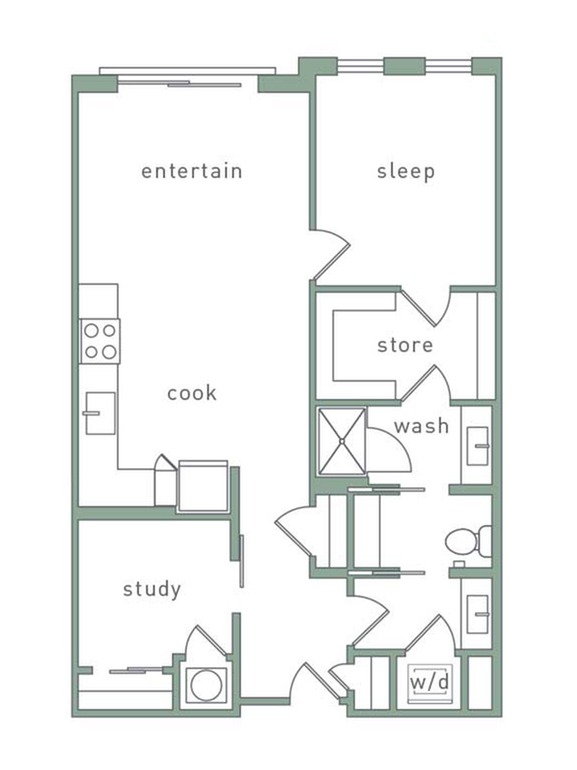 Redmont 1 Bedroom Floor Plan