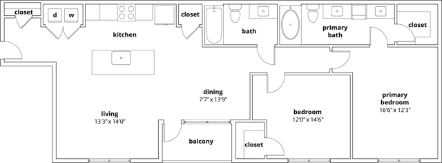 B2 2 Bedroom Floor Plan