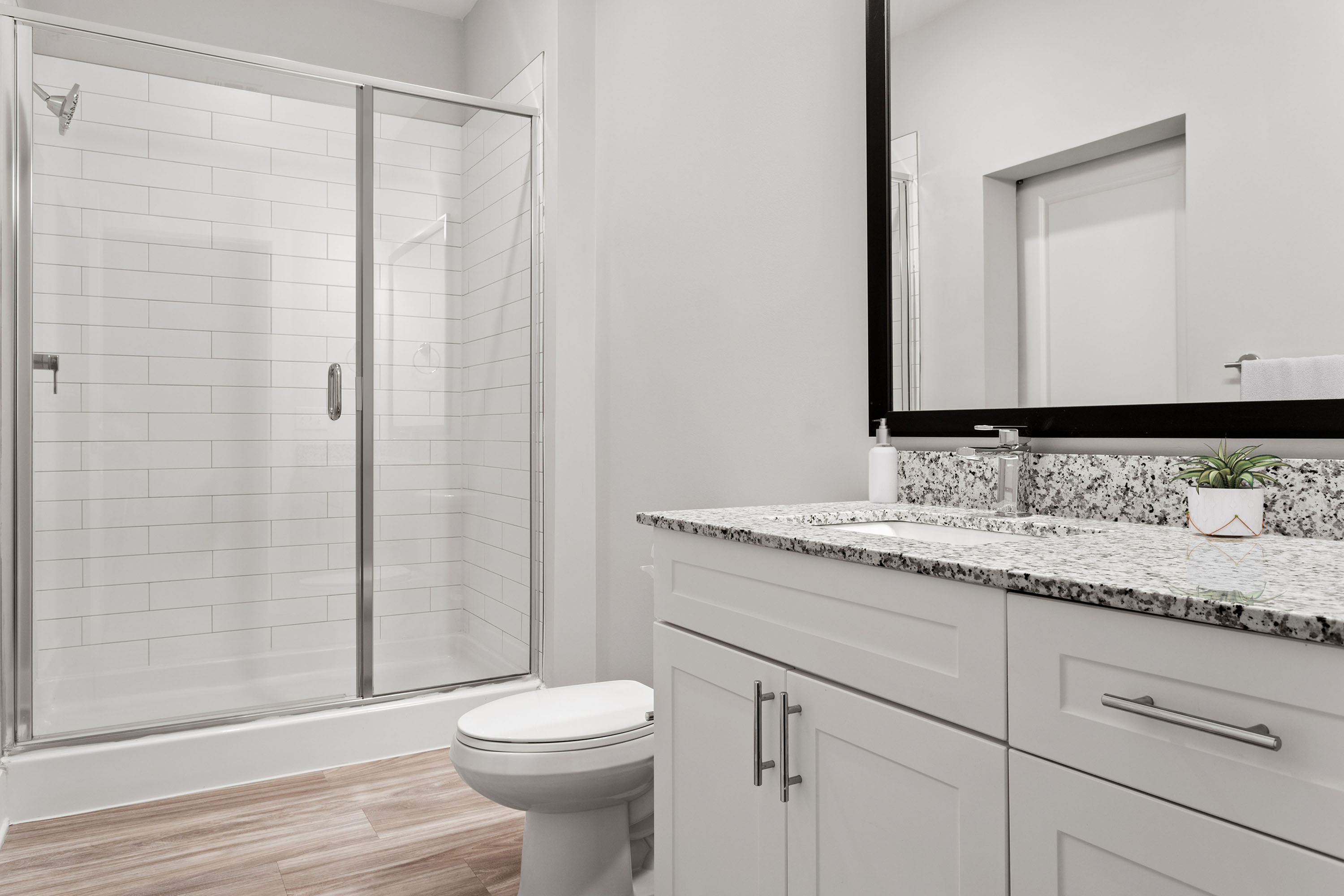 enclosed shower at Chestnut Farm Apartments in Matthews NC