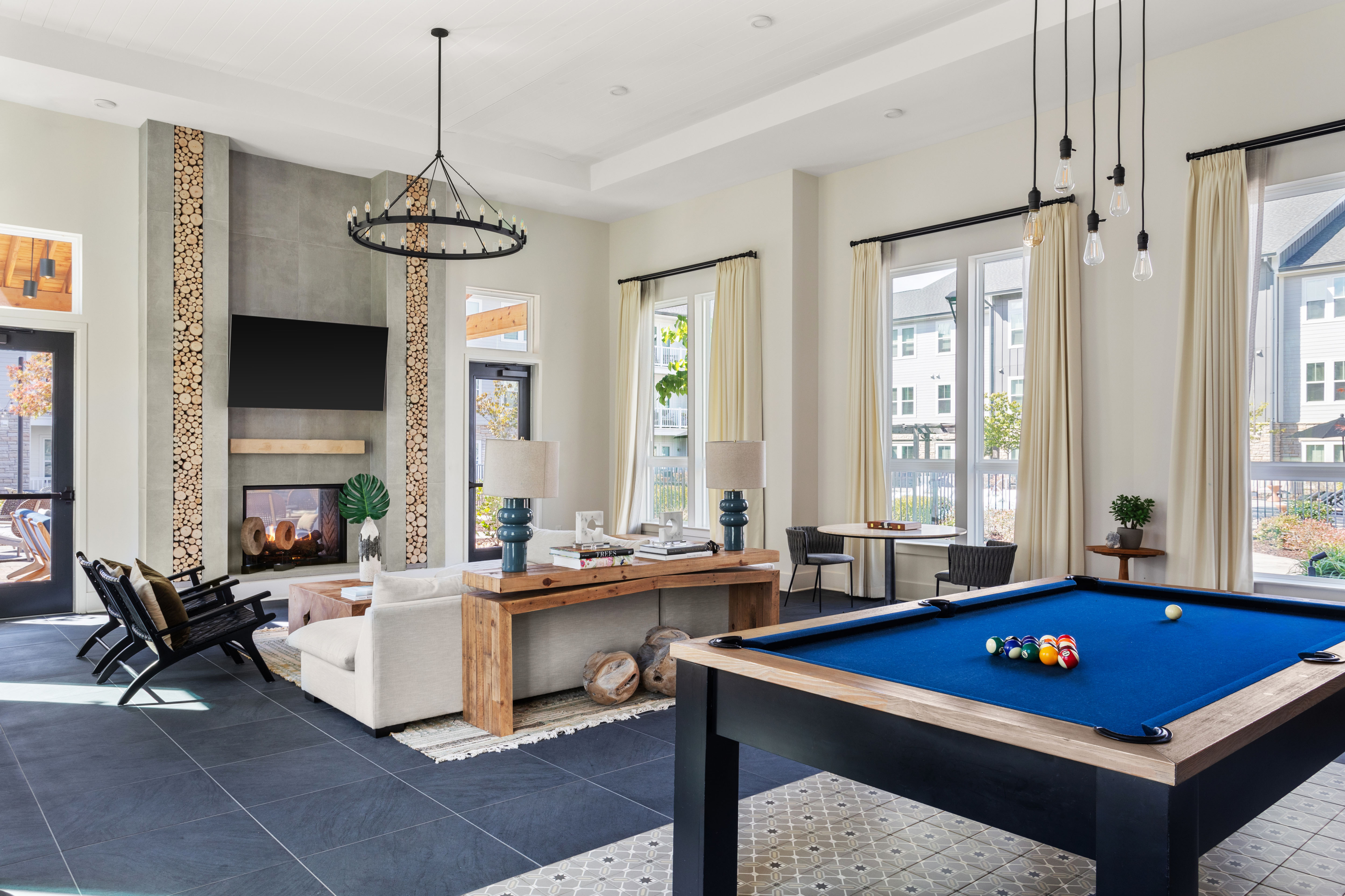 Game room at Chestnut Farm Apartment in Matthews NC
