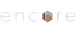 Stylish modern logo of Encore with geometric design.