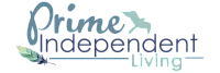 Elegant logo design for Prime Independent Living featuring a serene feather and bird motif, emphasizing freedom and tranquility.