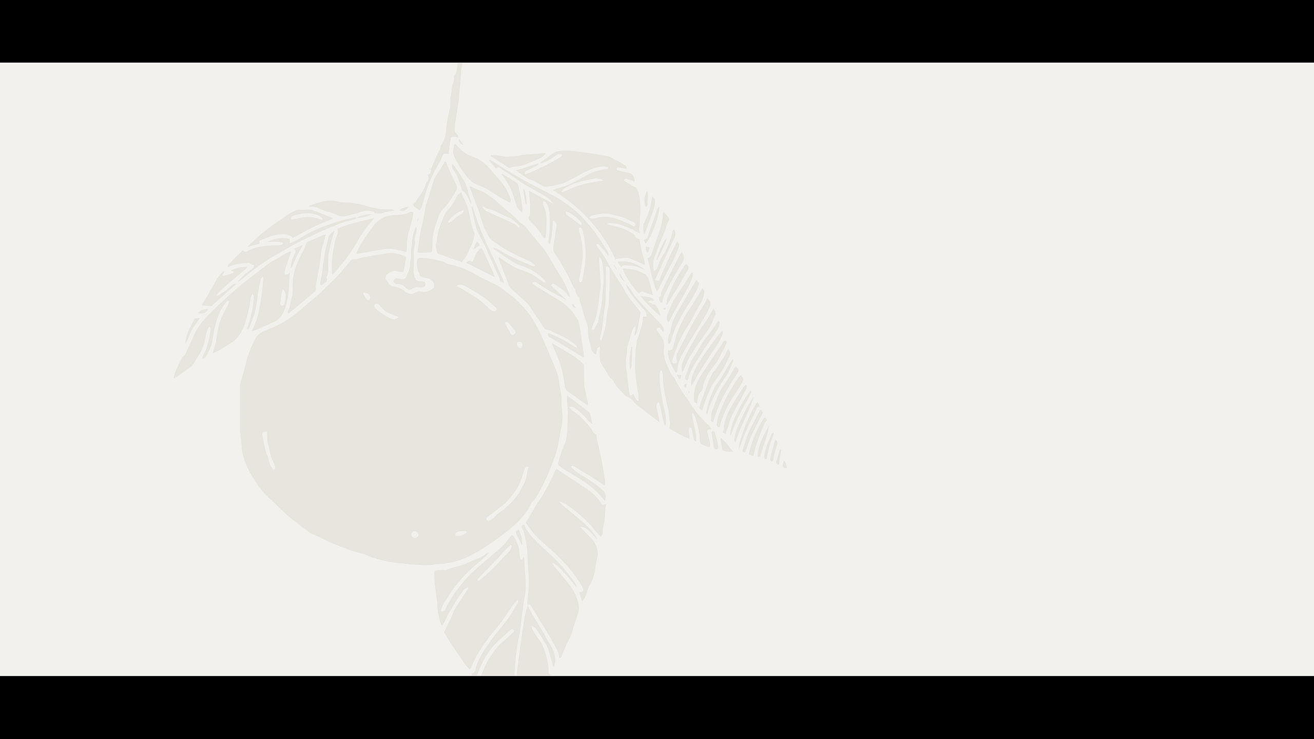 Elegant illustration of a fruit branch with detailed leaves and a single fruit, offering a serene and artistic backdrop for your home.