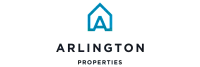 Modern Arlington Properties logo featuring a sleek blue house outline with a bold 'A' inside.