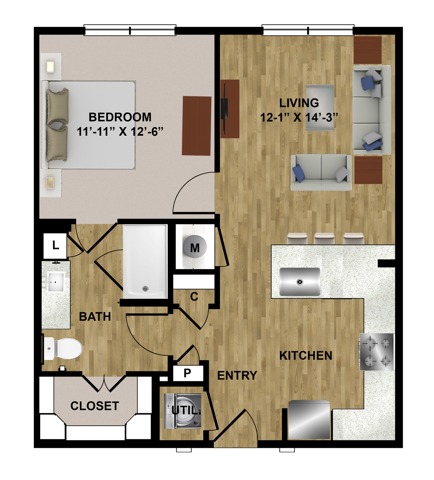 1 Bed Apartments - Check Availability | Midtown Highline