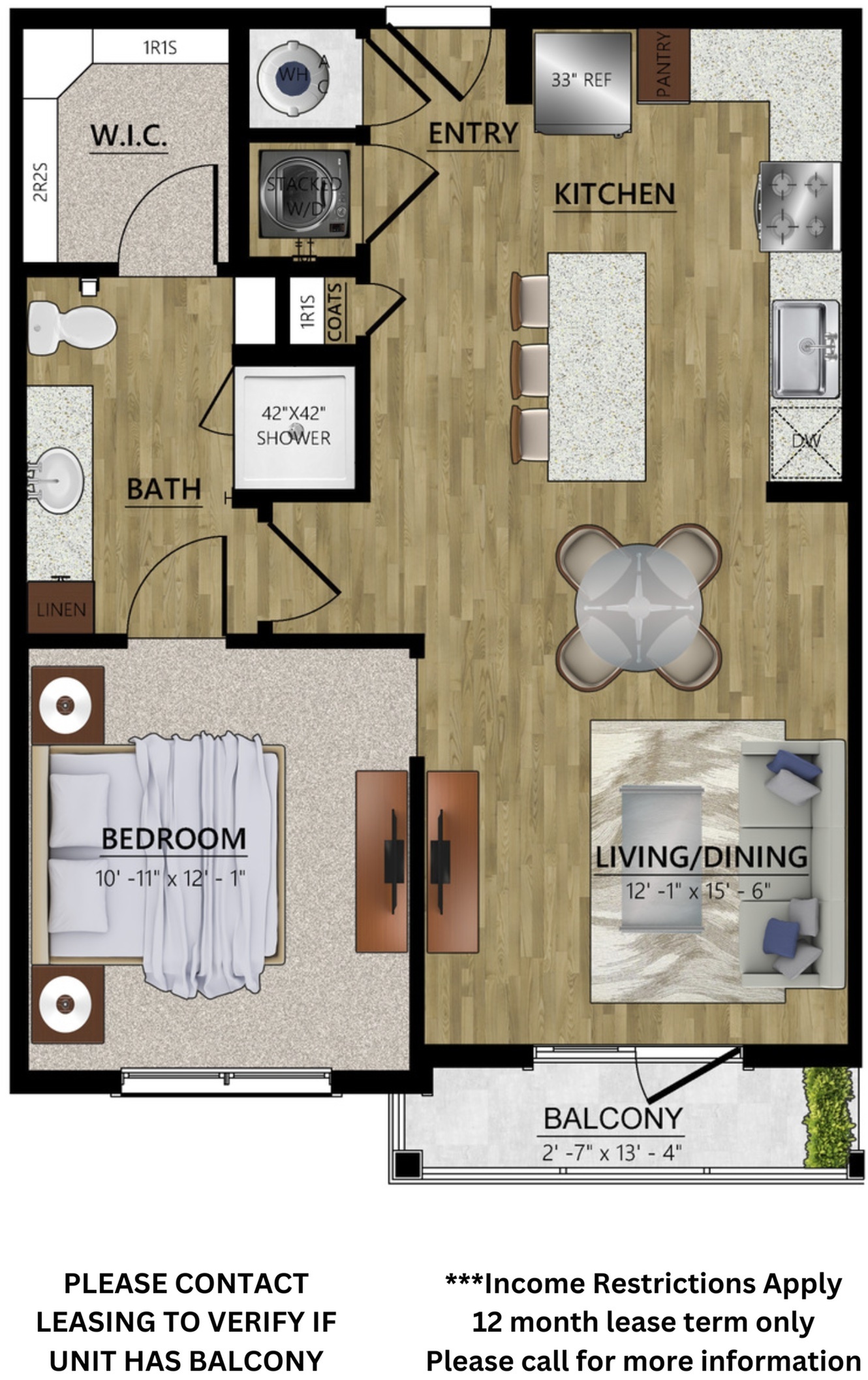 Image showcasing Expressionist | A3.3 - (e) | 1 Bed Apartment | Coop Heights