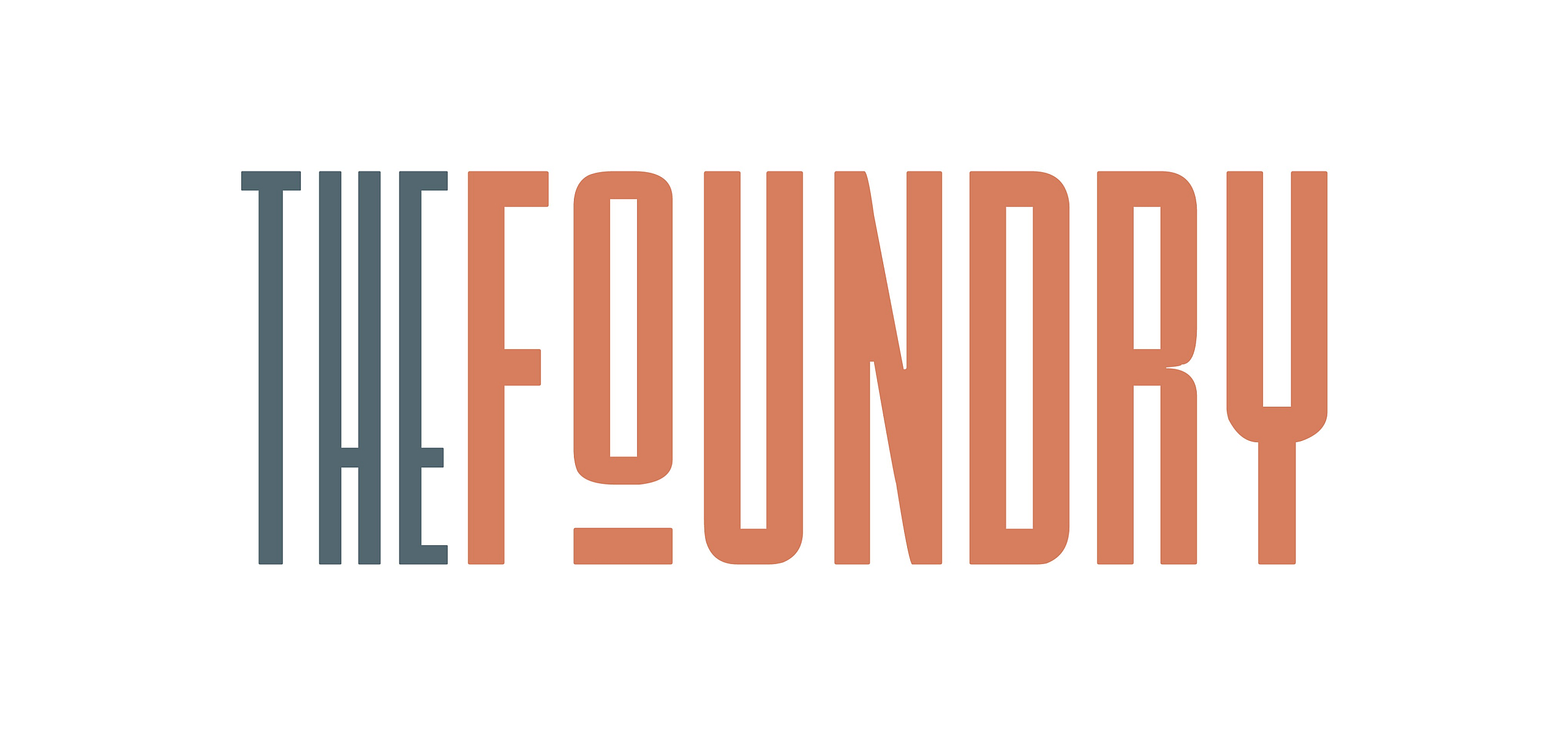 Modern logo design featuring 'The Foundry' in sleek typography with a stylish color scheme.