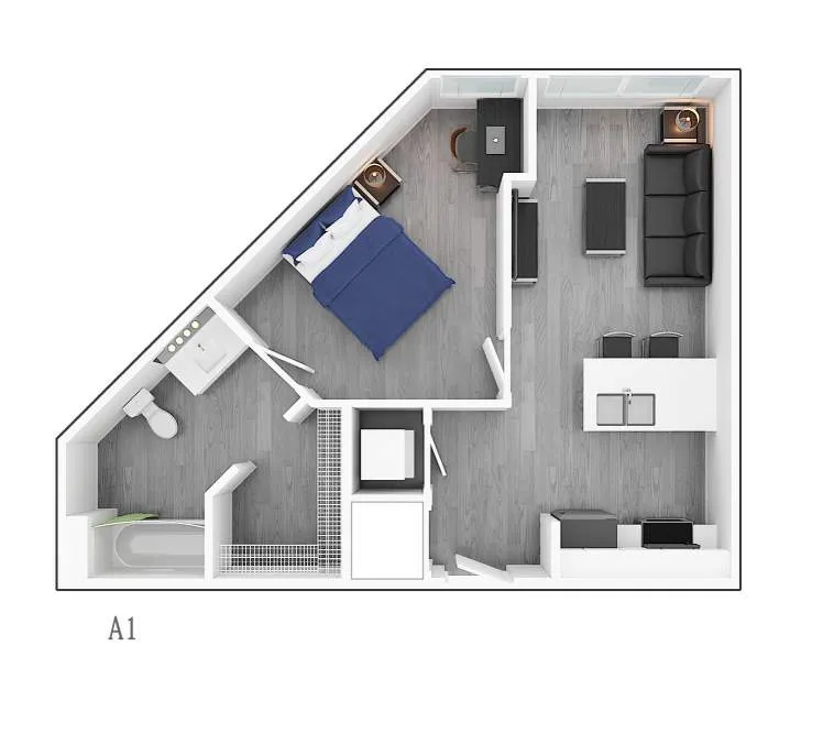 1 Bedroom Corner A1