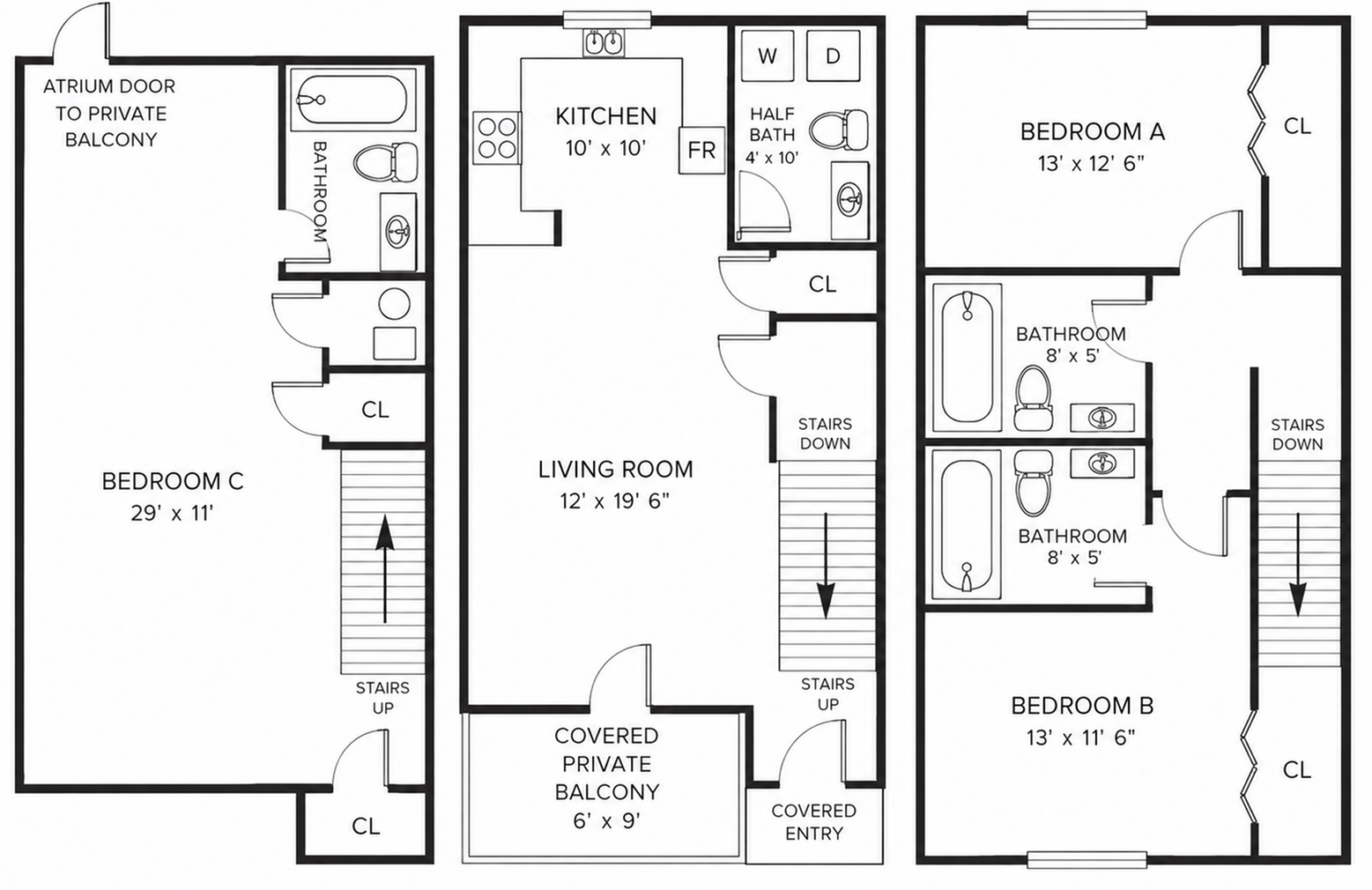 3x3.5 3 Story Townhome