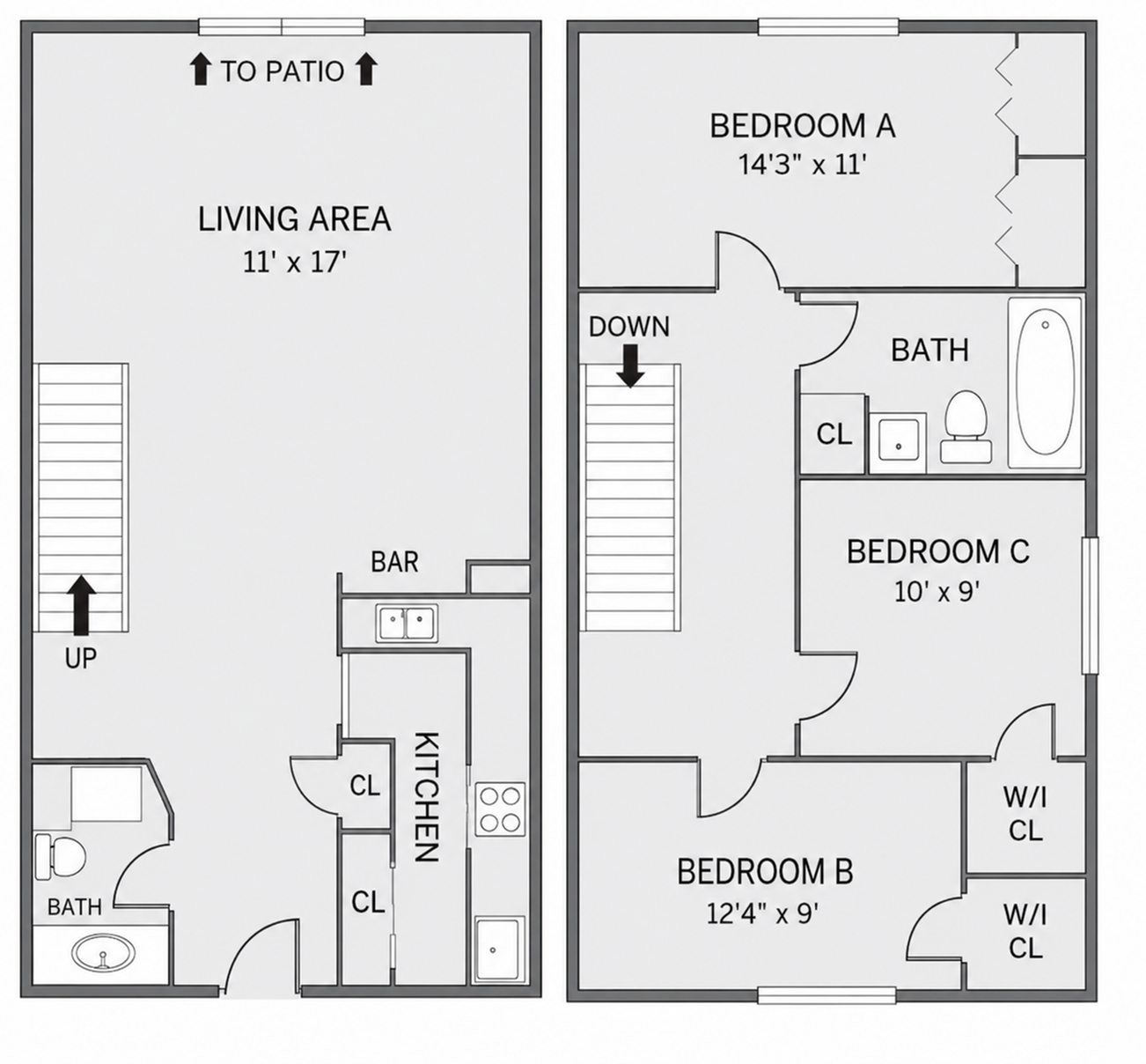 3x2 2 Story Townhome