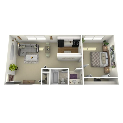 A1 1x1 floor plan