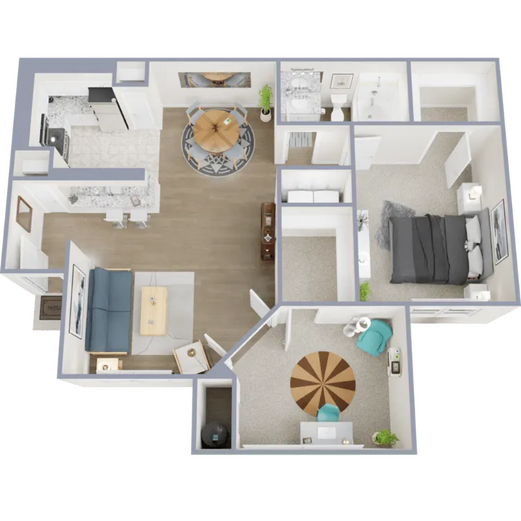 Amethyst - one bedroom, one bath, 900 square foot apartment