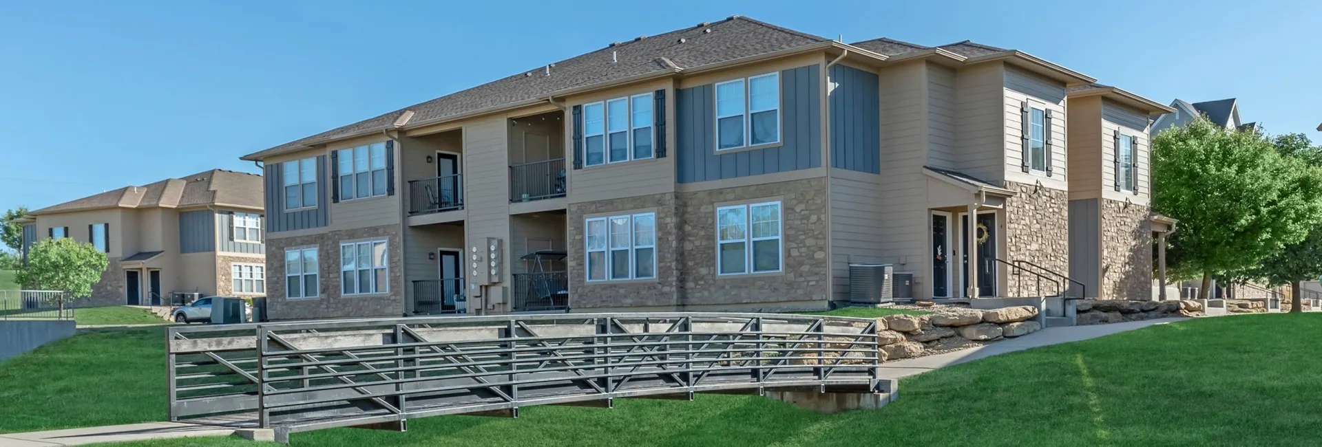 Building exterior at Alvadora Apartments in Lawrence, KS