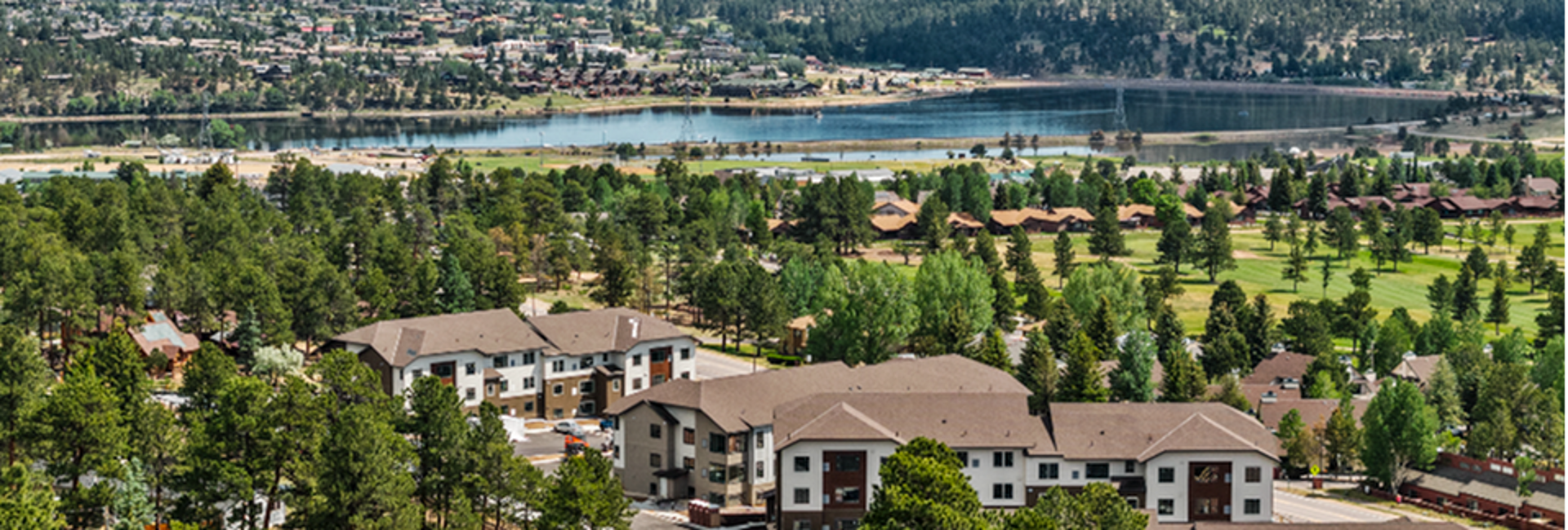 Aerial Rendering of Prospector Apartments in Estes Park