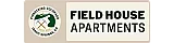 Field House Apartments logo featuring 'Pioneering Colorado' badge with mountains and tools, established 2024, Idaho Springs, CO.