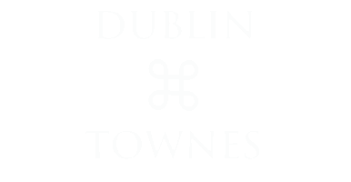 Elegant image featuring a modern emblem with the words 'Dublin Townes' in stylish font on a clean white background.