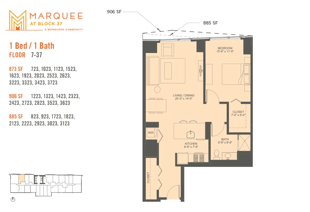 1 Bedroom x 23