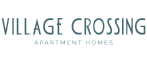 Modern Village Crossing Apartment Homes logo in elegant blue typography.