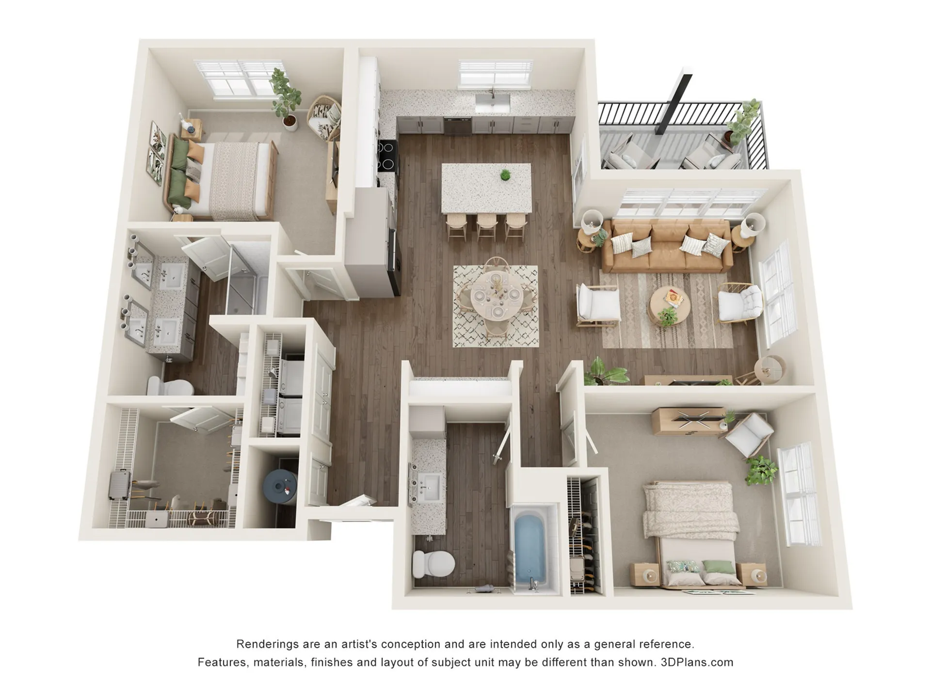 The Osprey | 2 Bed + 2 Bath Apartment | 1,274 SF