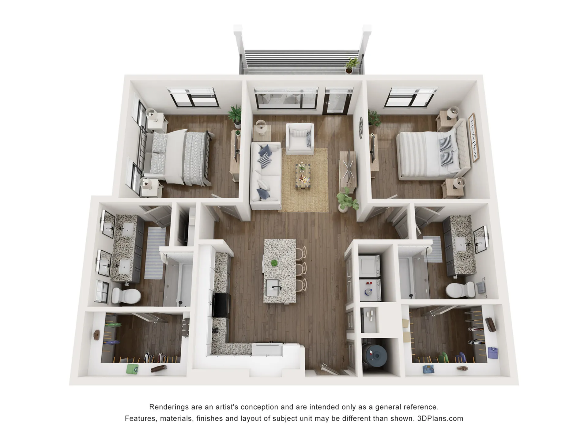 The Penman 1,113 SF Two Bedroom Apartment