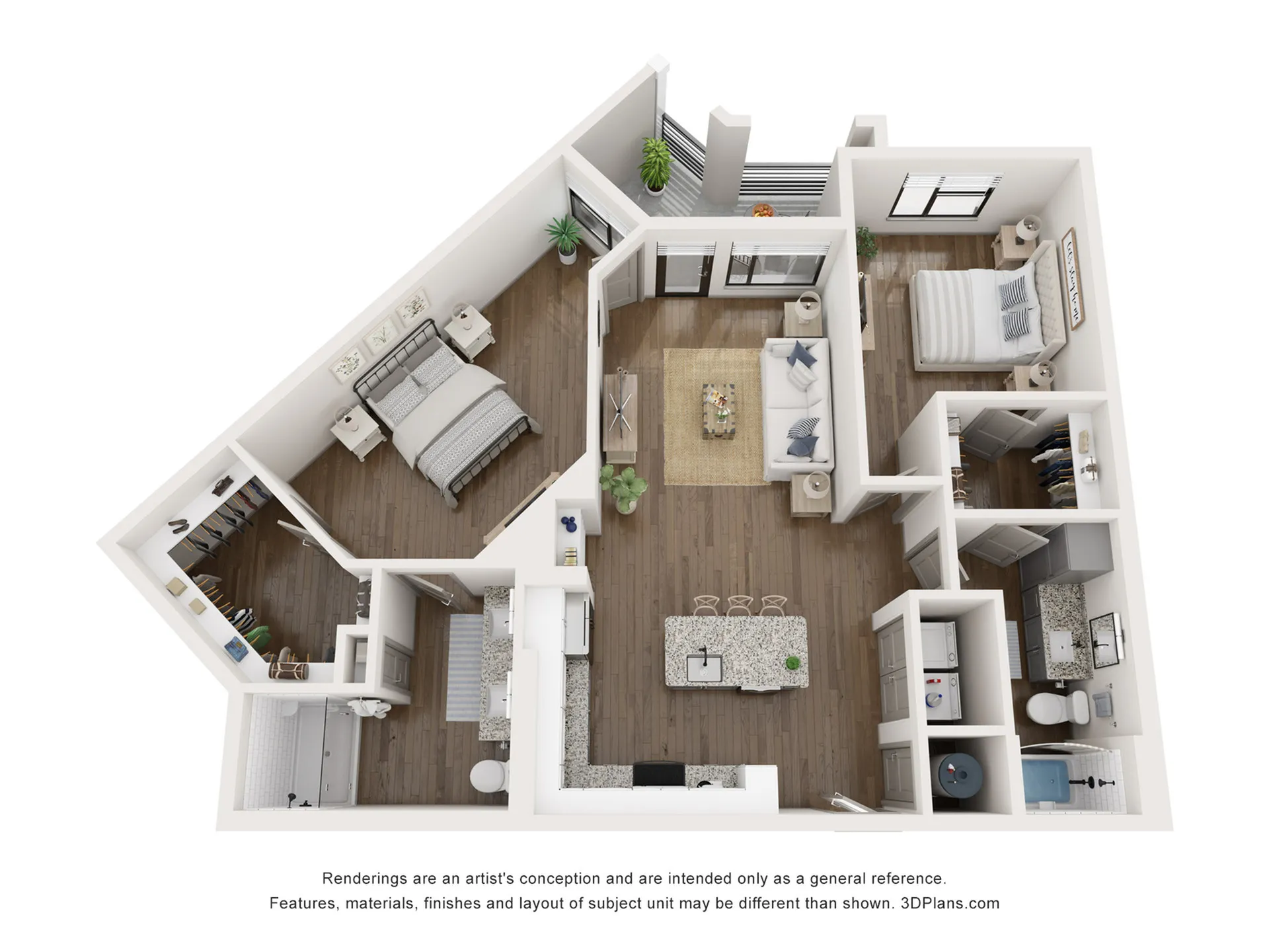 The Arden 1,189 SF Two Bedroom Apartment