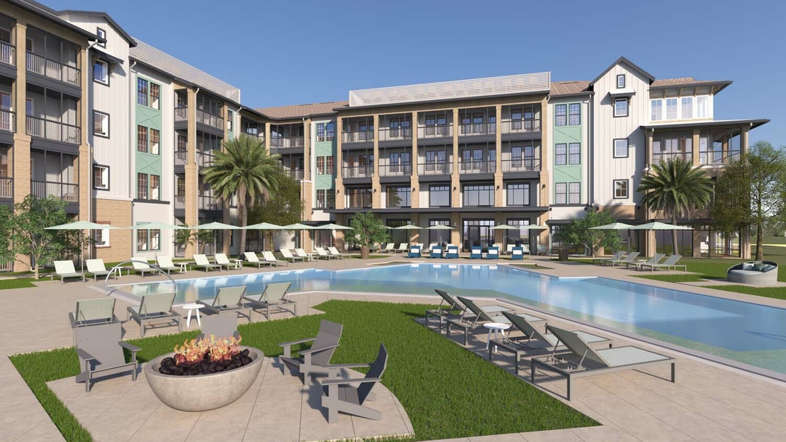 Resort-style pool at RISE Sereno in Wimauma, FL