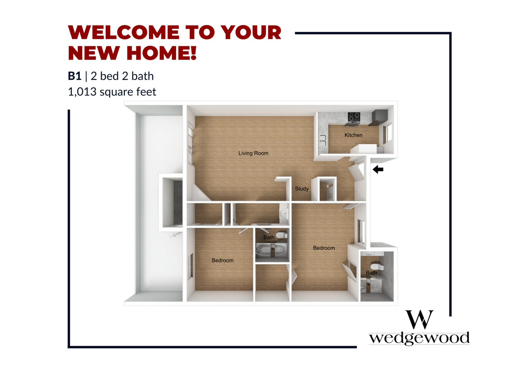 B1 2 Bed Apartment Wedgewood Village