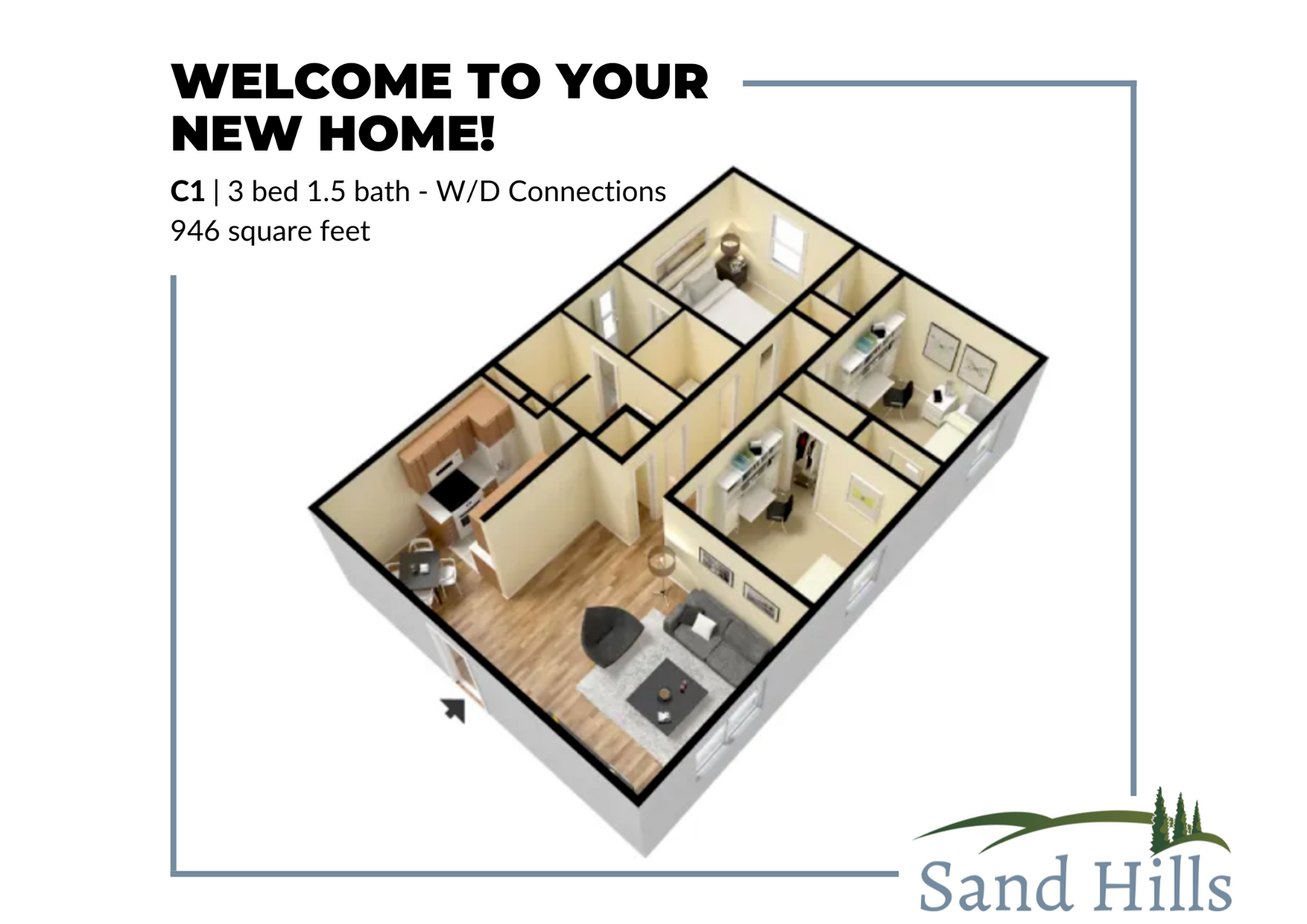 C1 (Washer and Dryer Connections) Floor Plans