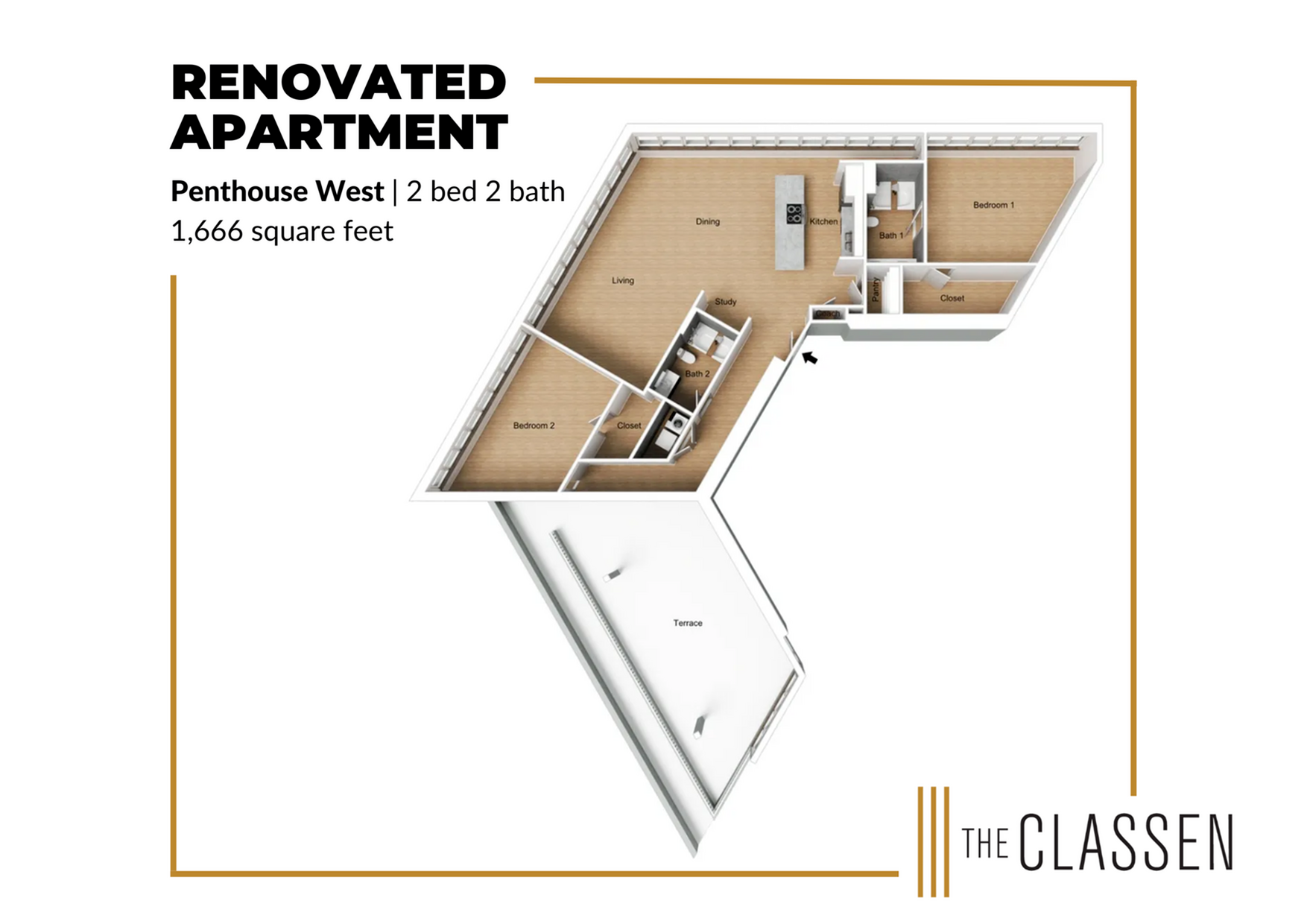 Penthouse West Renovated Floor Plan