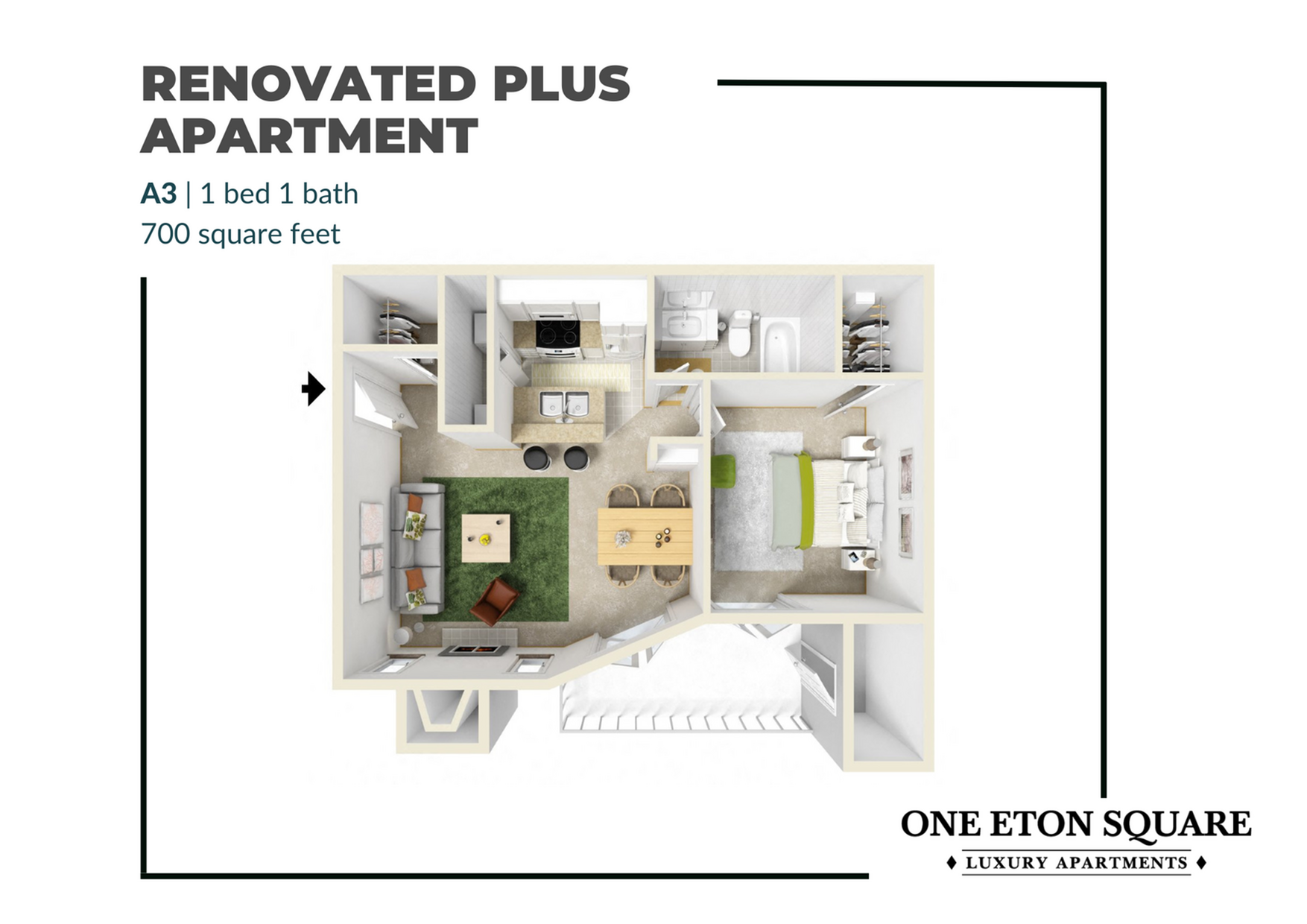 One Eton Square - Renovated A3 Floor Plan