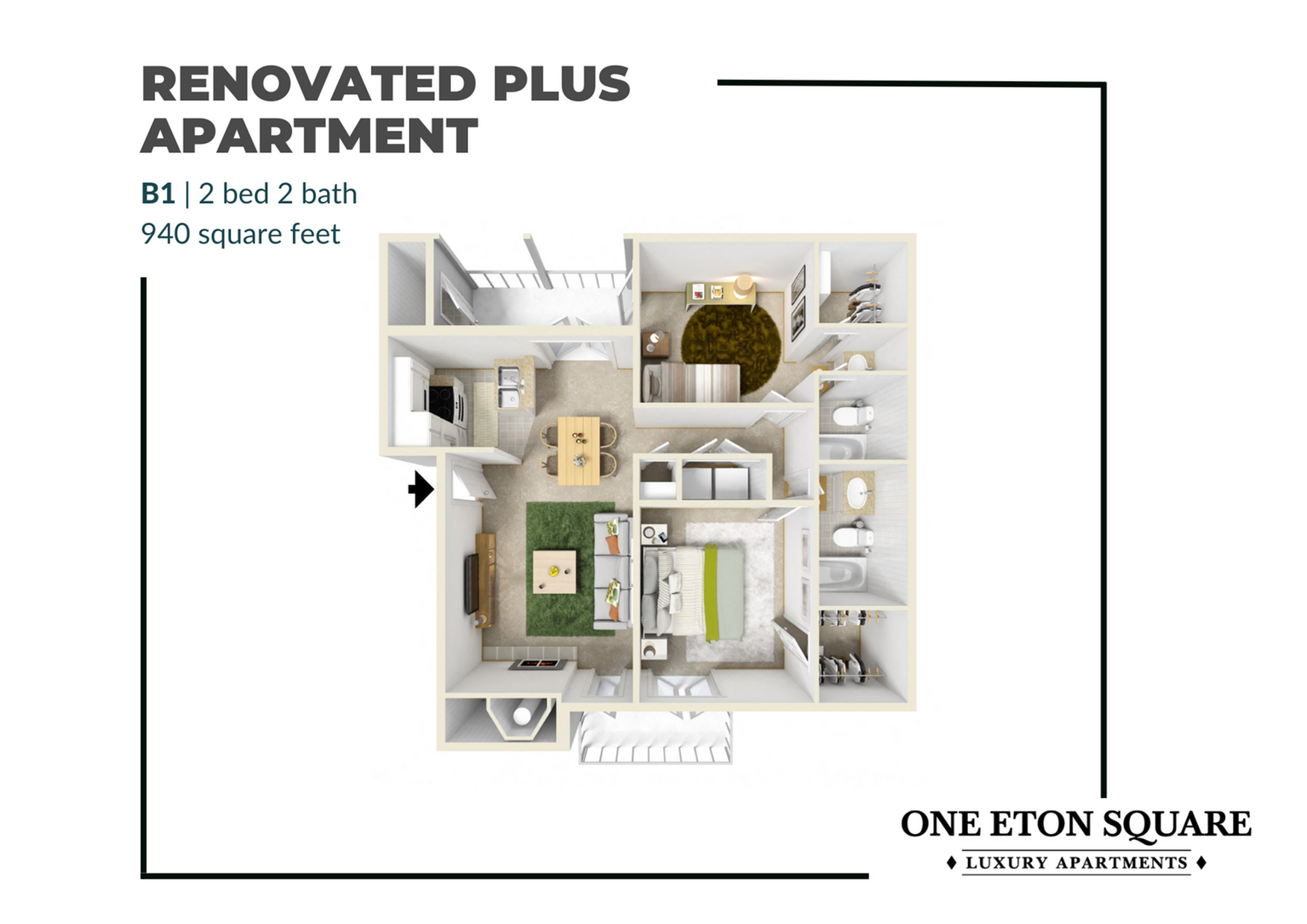One Eton Square - Renovated B1 Floor Plan