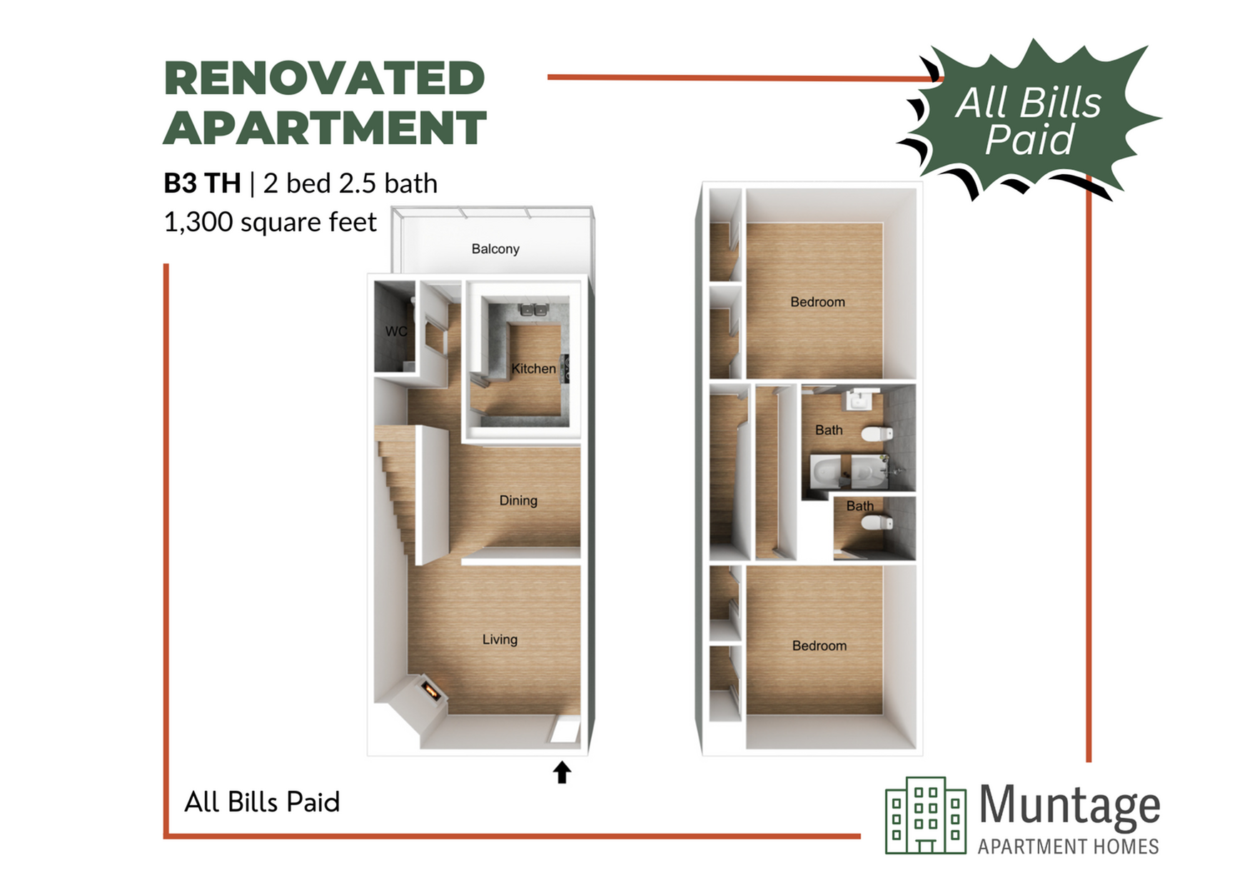 DLX TH 2x2.5 Floor Plan