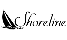 Elegant logo displaying the word 'Shoreline' in a sophisticated script font.