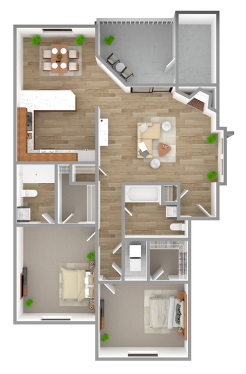 2 Bed 2 Bath