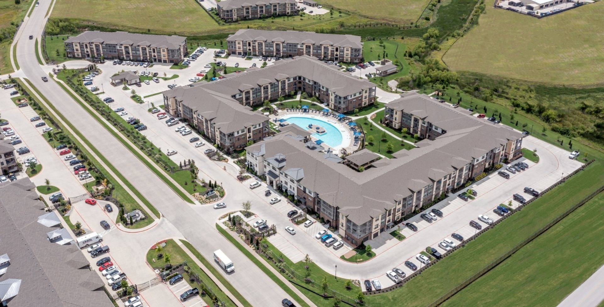 Aerial View of Apartments | Apartments in Fort Worth, TX | Alleia at Presidio