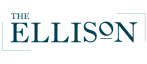 Stylish navy blue logo of The Ellison with elegant font and design elements.