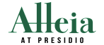Logo of Alleia at Presidio with elegant green text