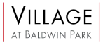 Village at Baldwin Park logo, featuring sleek typography for a preferred apartment community.