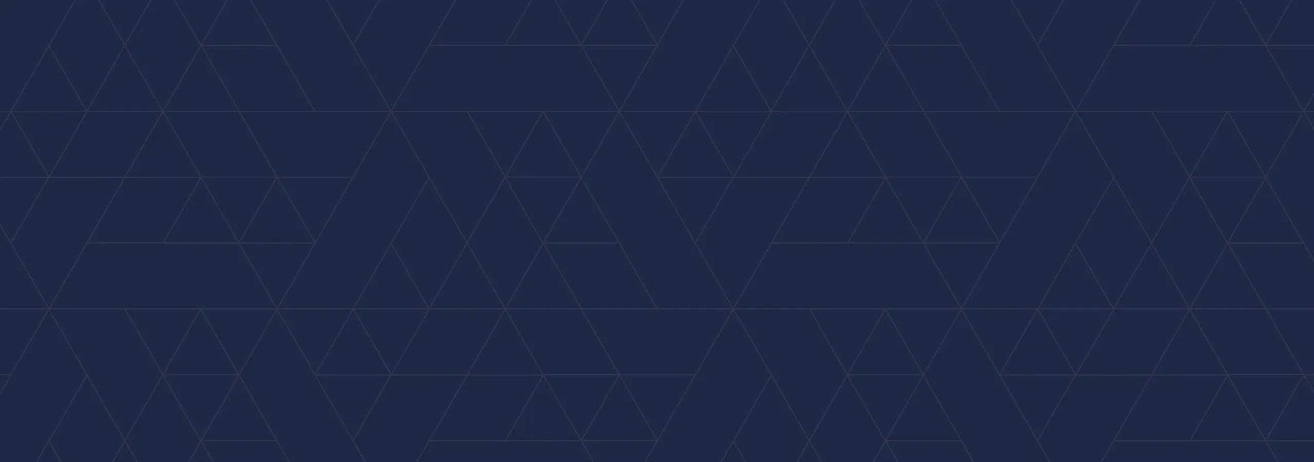 Dark navy blue background with subtle geometric pattern of interconnected triangles.