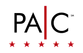 Bold PAC logo with stylish red accents and stars, representing quality and excellence.