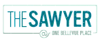 Logo of The Sawyer at One Bellevue Place in teal and gray.