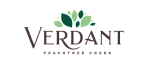 Elegant Verdant Peachtree Creek logo featuring stylized green leaves and understated typography.